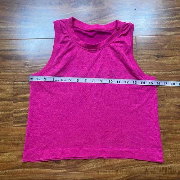 Lululemon Limited Seawheeze Fuchsia Swiftly Breathe Crop Tank Top Size 4 Running - Picture 12 of 14
